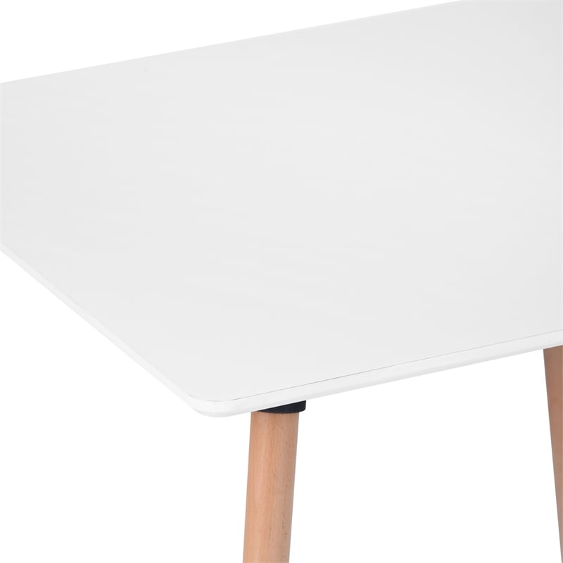 Homycasa 31.5 IN Dining Table Solid Wood Square Legs White