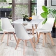Homycasa 31.5 IN Dining Table Solid Wood Square Legs White