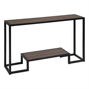 homycasa console desk brown metal frame mdf wood