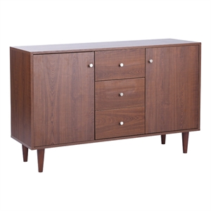 homycasa brown storage cabinet sideboard with 2-door and 3-drawer