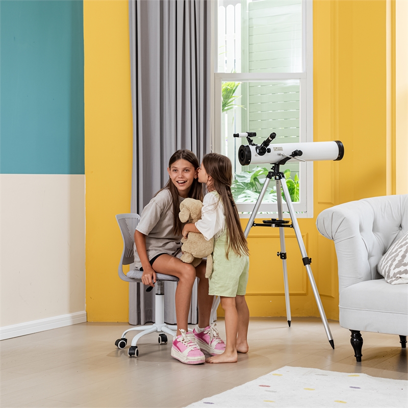 Homycasa Teen Fabric Task  Small Space Mesh Ergonomic Swive Chair-Grey