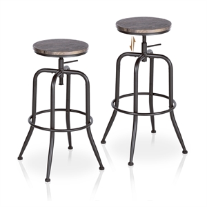 Homycasa Set of 2 Swivel Barstools Adjustable Height-Vintage Brown