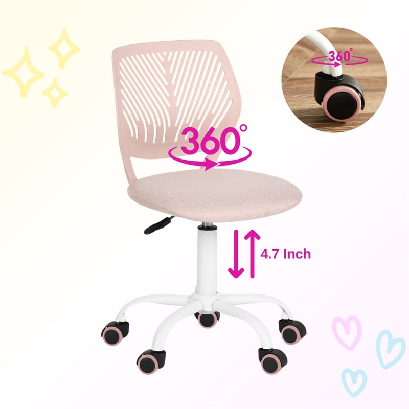 Homycasa Teen Fabric Task Chair-Pink