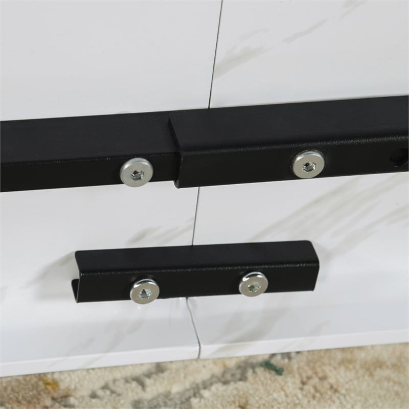 Homycasa Modern 63in Dining Table-Marble White