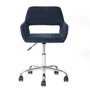 homycasa fabric office chair chrome base-dark blue