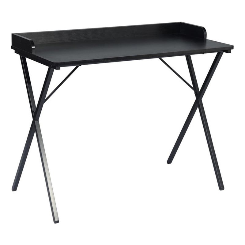 Homycasa Black Wood Writing Desk with Metal Frame Modern Design