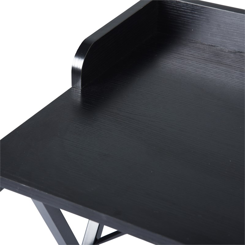 Homycasa Black Wood Writing Desk with Metal Frame Modern Design