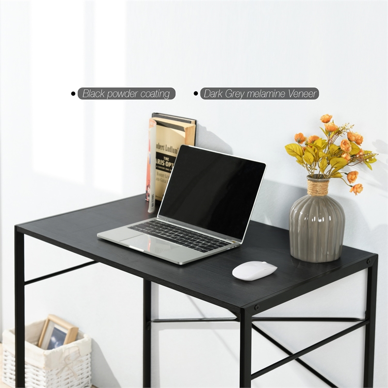 Homycasa Black Modern Minimalist Style Compact Industrial Computer Desk
