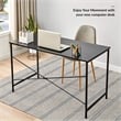 Homycasa Black Spacious Work Surface Modern Industrial Computer Desk