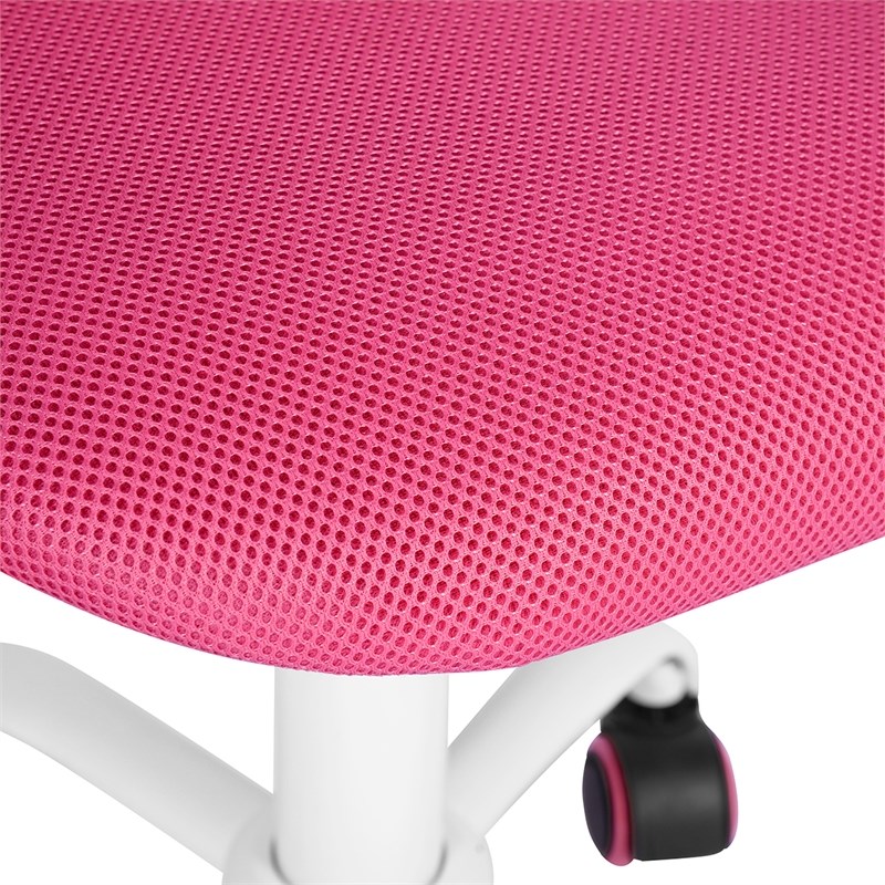 Homycasa Pink Mesh Back Office Chair-Adjustable Armless Task Chair