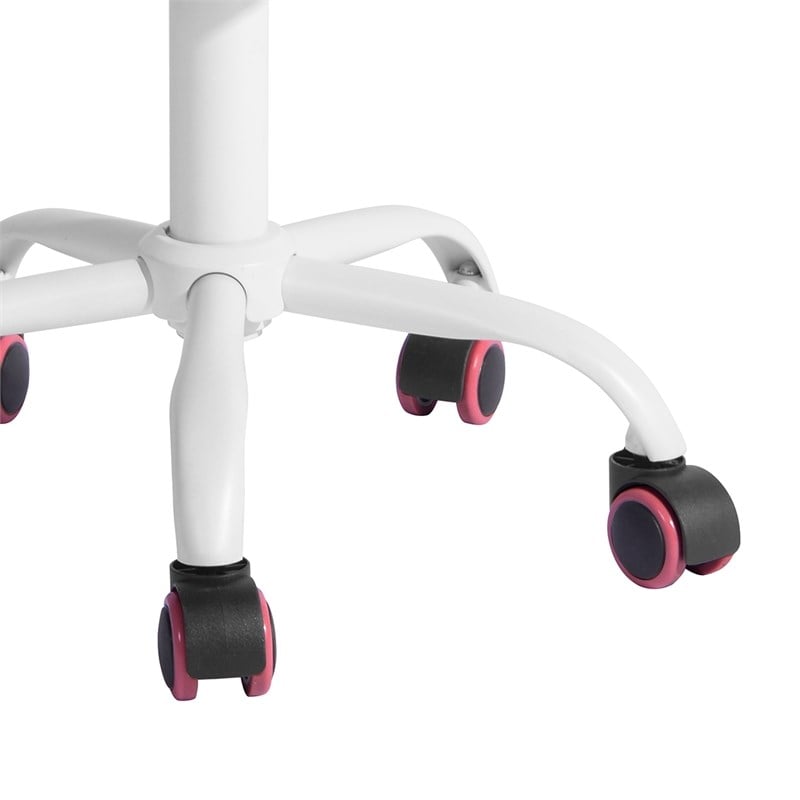 Homycasa Pink Mesh Back Office Chair-Adjustable Armless Task Chair