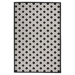 Nourison Aloha 72x108&quot Rectangle Contemporary Fabric Area Rug in Black