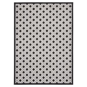 Nourison Aloha 84x120&quot Rectangle Contemporary Fabric Area Rug in Black