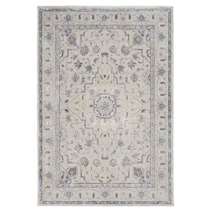 Nourison Sleek Textures 47x71&quot Rectangle Traditional Fabric Area Rug in Gray