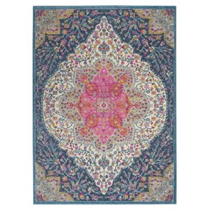 Nourison Passion 63x87&quot Rectangle Traditional Fabric Area Rug in Multi-Color
