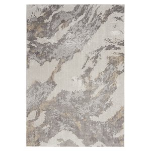 Nourison Sleek Textures 47x71&quot Rectangle Contemporary Fabric Area Rug in Brown