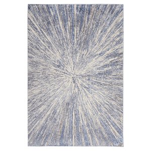 Nourison Sleek Textures 47x71&quot Rectangle Contemporary Fabric Area Rug in Blue