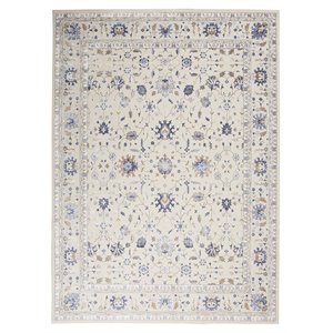 Nourison Sleek Textures 94x126&quot Rectangle Traditional Fabric Area Rug in Ivory