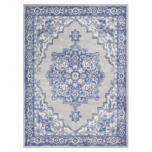 Nourison Whimsicle 60x84&quot Rectangle Traditional Fabric Area Rug in Blue
