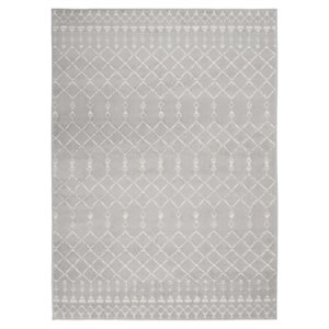 Nourison Whimsicle 48x72&quot Rectangle Fabric Classic Tribal Area Rug in Gray