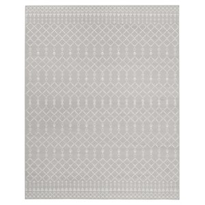 Nourison Whimsicle 84x120&quot Rectangle Fabric Classic Tribal Area Rug in Gray