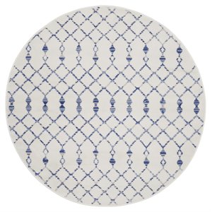 Nourison Whimsicle 60x60&quot Round Fabric Classic Tribal Area Rug in Ivory