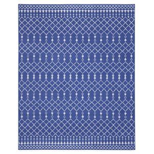 Nourison Whimsicle 84x120&quot Rectangle Fabric Tribal Area Rug in Navy Blue