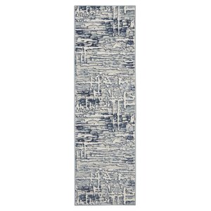 Nourison Urban Chic 26x87&quot Runner Contemporary Fabric Area Rug in Ivory