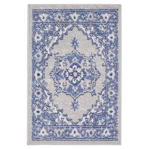 Nourison Whimsicle 24x36&quot Rectangle Traditional Fabric Area Rug in Blue