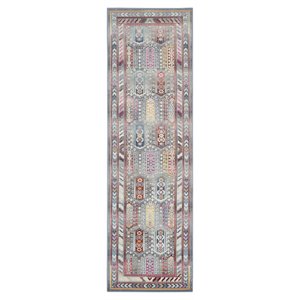 Nourison Vintage 24x72&quot Runner Fabric Area Rug in Chinchilla Gray