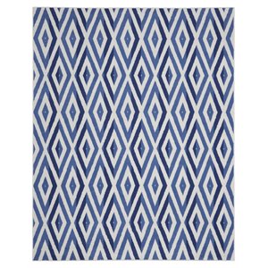 Nourison Whimsicle 84x120&quot Rectangle Fabric Diamond Area Rug in Ivory