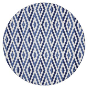 Nourison Whimsicle 96x96&quot Round Fabric Diamond Area Rug in Ivory