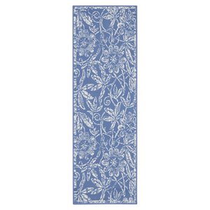 Nourison Whimsicle 8' Runner Blue Fabric Farmhouse Area Rug (8' Runner)