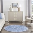 Nourison Whimsicle 5' x Round Blue Fabric Farmhouse Area Rug (5' Round)