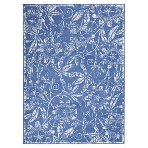 Nourison Whimsicle 5' x 7' Blue Fabric Farmhouse Area Rug (5' x 7')
