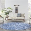Nourison Whimsicle 8' x Round Blue Fabric Farmhouse Area Rug (8' Round)