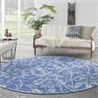 Nourison Whimsicle 8' x Round Blue Fabric Farmhouse Area Rug (8' Round)