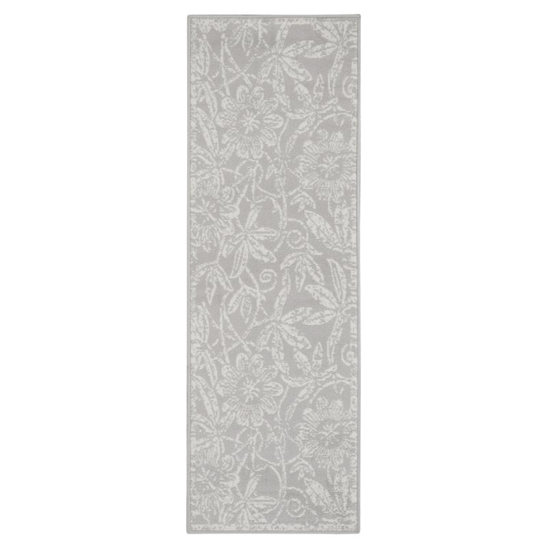 Nourison Whimsicle 8' Runner Gray Fabric Farmhouse Area Rug (8' Runner)