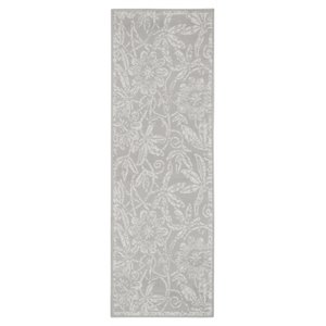 Nourison Whimsicle 8' Runner Gray Fabric Farmhouse Area Rug (8' Runner)