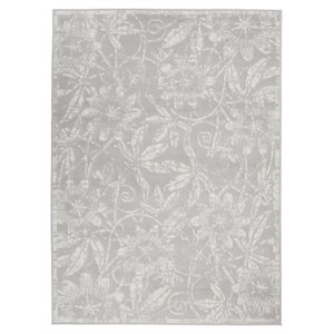 Nourison Whimsicle 5' x 7' Gray Fabric Farmhouse Area Rug (5' x 7')