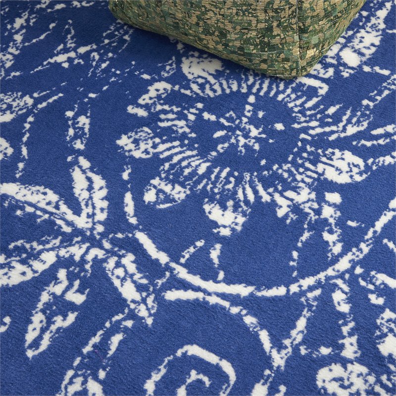 Nourison Whimsicle 4' x 6' Navy Fabric Farmhouse Area Rug (4' x 6')