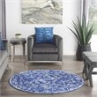 Nourison Whimsicle 5' x Round Navy Fabric Farmhouse Area Rug (5' Round)