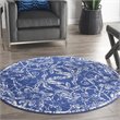 Nourison Whimsicle 5' x Round Navy Fabric Farmhouse Area Rug (5' Round)
