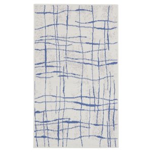 Nourison Whimsicle 36x60&quot Rectangle Fabric Abstract Linear Area Rug in Ivory