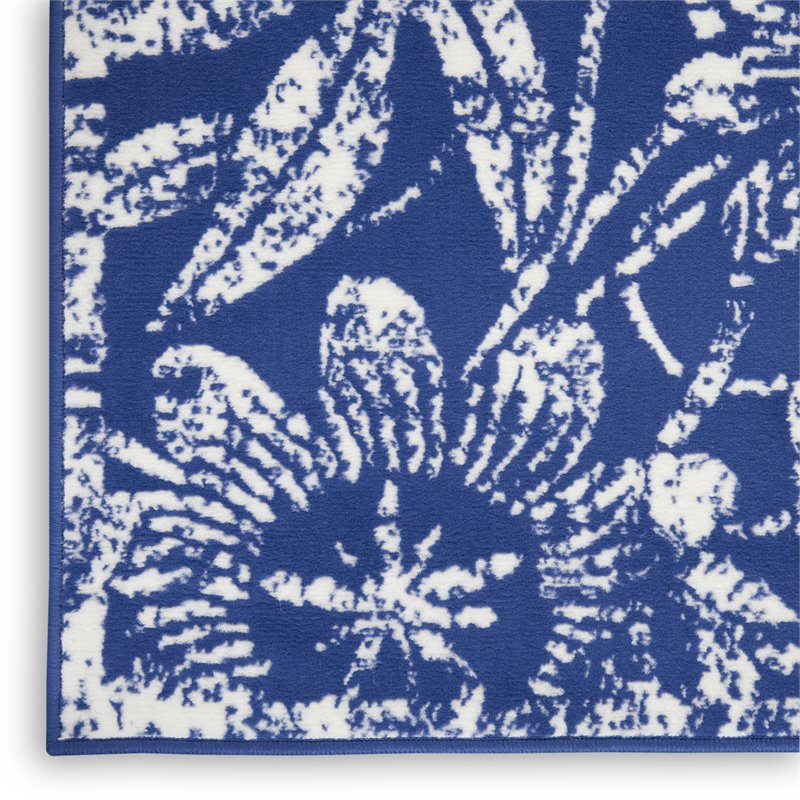 Nourison Whimsicle 5' x 7' Navy Fabric Farmhouse Area Rug (5' x 7')