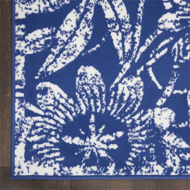Nourison Whimsicle 5' x 7' Navy Fabric Farmhouse Area Rug (5' x 7')