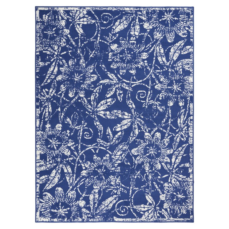 Nourison Whimsicle 5' x 7' Navy Fabric Farmhouse Area Rug (5' x 7')