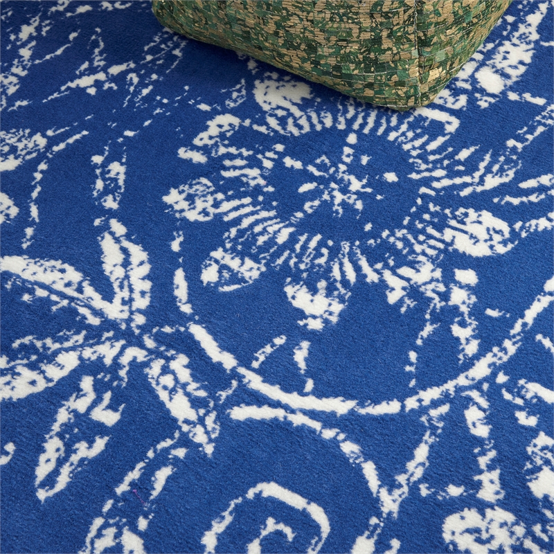 Nourison Whimsicle 6' x 9' Navy Fabric Farmhouse Area Rug (6' x 9')