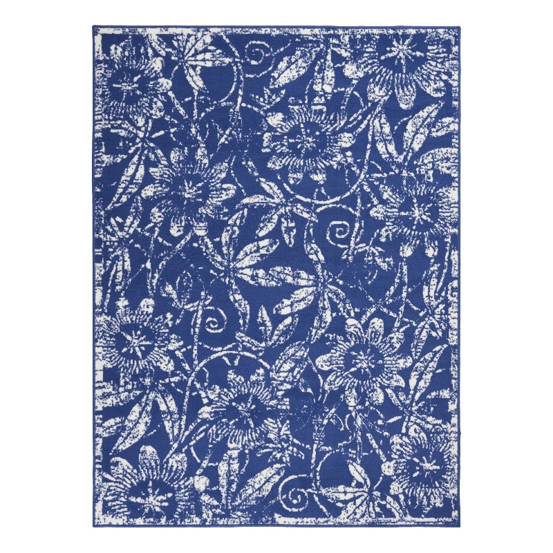 Nourison Whimsicle 6' x 9' Navy Fabric Farmhouse Area Rug (6' x 9')
