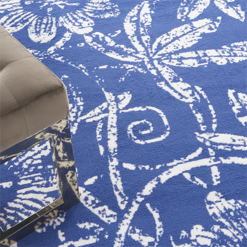 Nourison Whimsicle 8' x Round Navy Fabric Farmhouse Area Rug (8' Round)